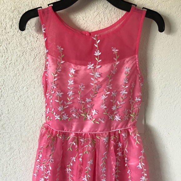 girls pink floral dress